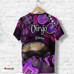 australian astrology t shirt virgo echidna zodiac aboriginal vibes pink