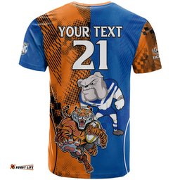 custom bulldogs and tigers t shirt rugby mascot with sporty style