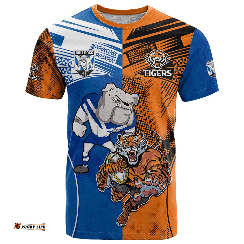 custom bulldogs and tigers t shirt rugby mascot with sporty style