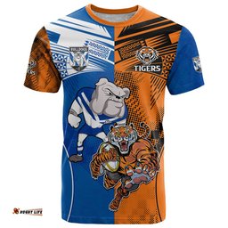custom bulldogs and tigers t shirt rugby mascot with sporty style