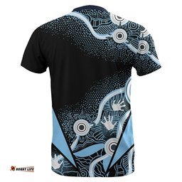 sharks aboriginal t shirt light blue