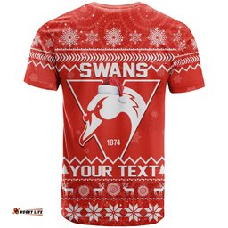 custom personalised swans football christmas t shirt sydney indigenous merry xmas