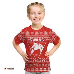 custom personalised swans football christmas t shirt sydney indigenous merry xmas