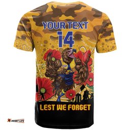 custom eagles football anzac t shirt gallipoli camouflage with poppies