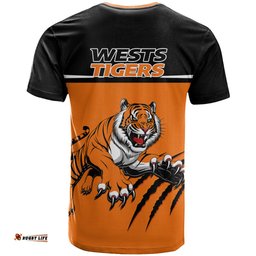 wests tigers rugby t shirt orange simple style