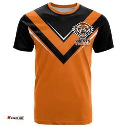 wests tigers rugby t shirt orange simple style