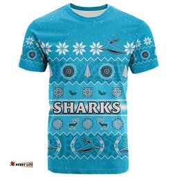 custom personalised sharks christmas t shirt cronulla sutherland aboriginal art merry xmas