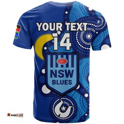 custom text and number blues rugby naidoc 2023 t shirt nsw for our elders indigenous art