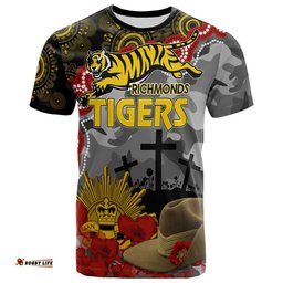 tigers football anzac 2023 t shirt aboriginal mix slouch hat