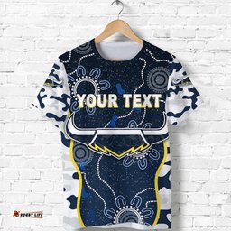 custom personalised north queensland cowboys t shirt anzac day camouflage indigenous