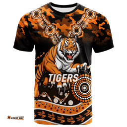 custom personalised tigers rugby anzac day camouflage indigenous art t shirt