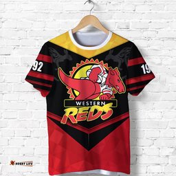 custom personalised wa reds t shirt red kangaroos
