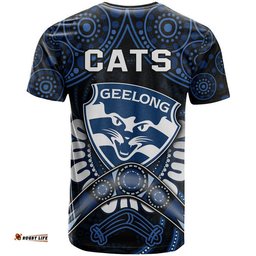 cats football t shirt boomerang indigenous dots