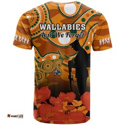 wallabies rugby anzac t shirt aboriginal camouflage lest we forget