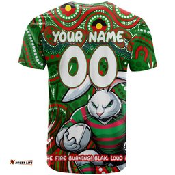 custom australia naidoc week 2024 t shirt rabbitohs mascot keep the fire burning dt02