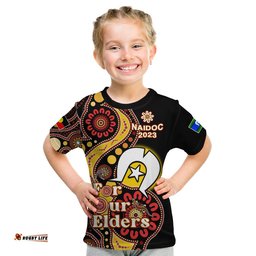 custom text and number australia naidoc week 2023 t shirt indigenous for our elders