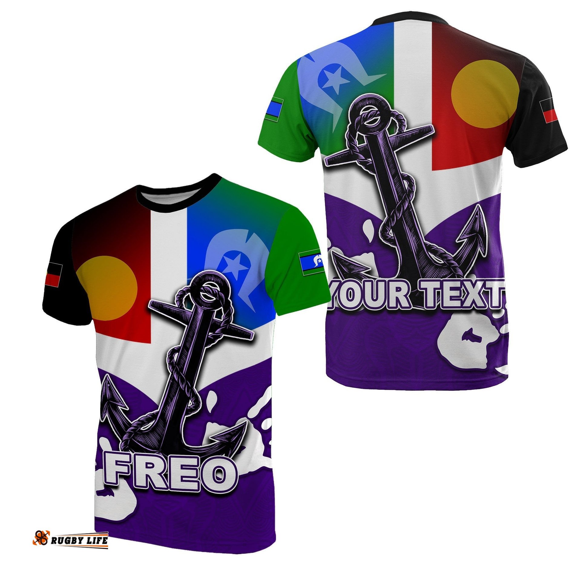 custom personalised naidoc fremantle t shirt freo flag