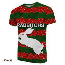rabbitohs t shirt poppy flowers