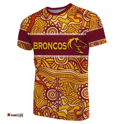 custom personalisedbrisbane broncos t shirt aboriginal patterns