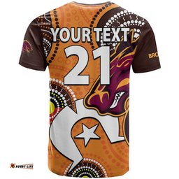 custom text and number 2023 brisbane broncos nrl t shirt aboriginal naidoc for our elders