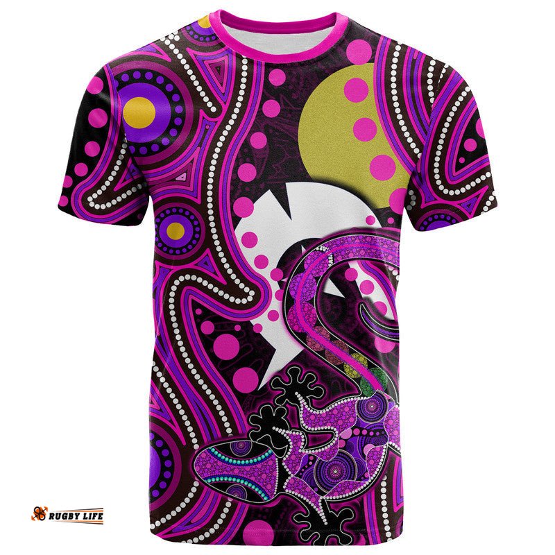 custom personalised naidoc aboriginal lizard t shirt pink style