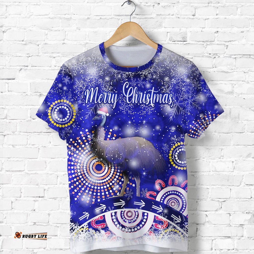 australia emu christmas t shirt original style blue