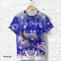 australia emu christmas t shirt original style blue