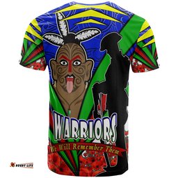 warriors rugby t shirt custom warriors we will remember them and poppies t shirt