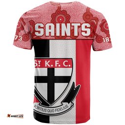 saints football t shirt st kilda 1873 aboriginal dot painting