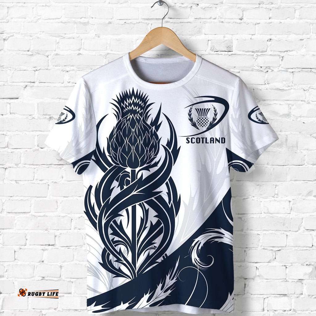 scottish rugby t shirt thistle vibes white
