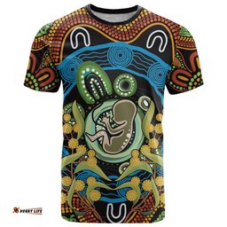 baby in the womb t shirt aboriginal art style