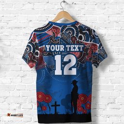 custom personalised knights t shirt newcastle anzac day aboriginal