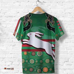 custom personalised rabbitohs t shirt indigenous green