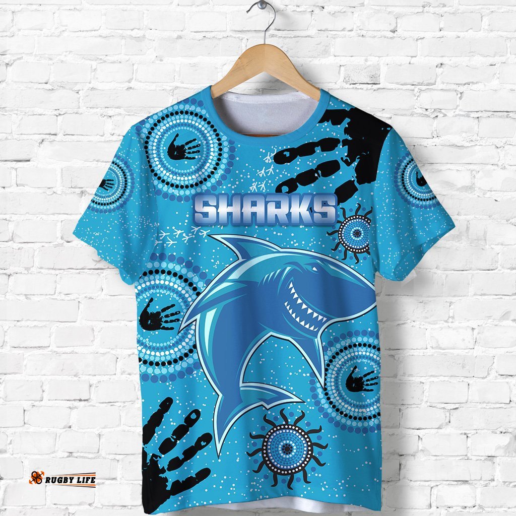 cronulla sharks t shirt indigenous country style