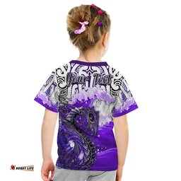 custom personalised manaia maori t shirt fern aotearoa purple waves
