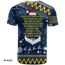 cowboys rugby t shirt born tough bred proud christmas vibe 2023