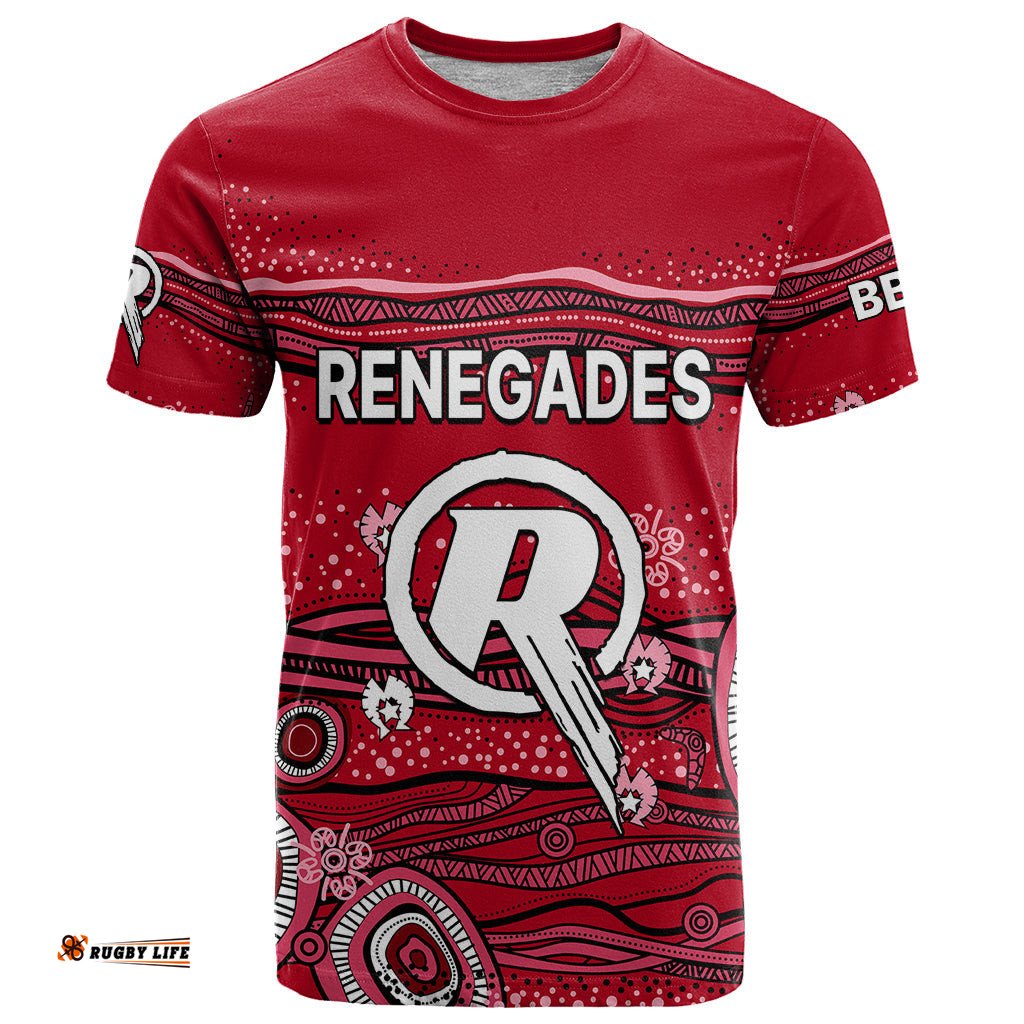 custom text and number australia renegades cricket t shirt indigenous 2023