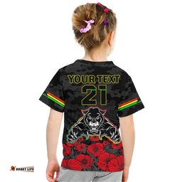 custom personalised panthers rugby anzac t shirt angry panther camouflage with poppy