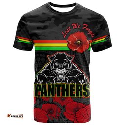 custom personalised panthers rugby anzac t shirt angry panther camouflage with poppy