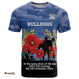 custom bulldogs football anzac t shirt gallipoli camouflage with poppies
