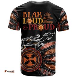 australia naidoc 2024 t shirt blak loud and proud aboriginal lizard art