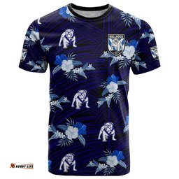 custom text and number bulldogs rugby t shirt polynesian tribal mix tropical hawaiian style