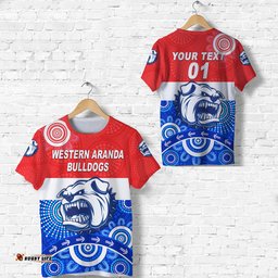 custom personalised western aranda bulldogs t shirt hermannsburg indigenous version custom text and number