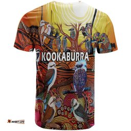 australia kookaburra dreaming aboriginal arty style t shirt