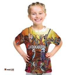 australia kookaburra dreaming aboriginal arty style t shirt