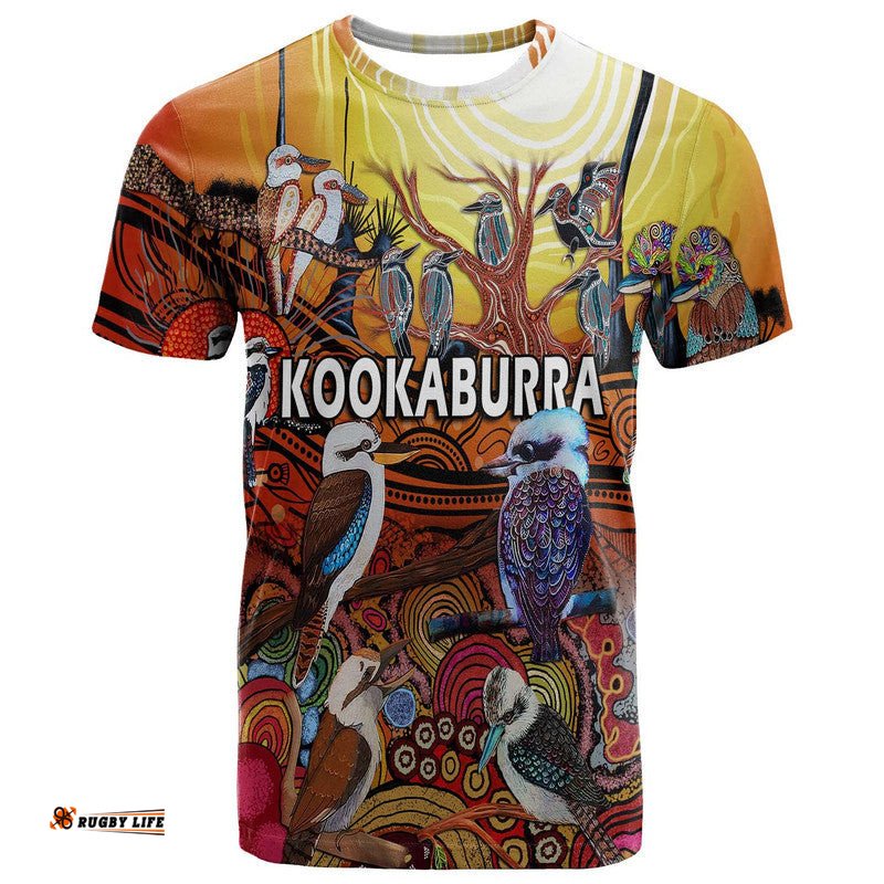 australia kookaburra dreaming aboriginal arty style t shirt