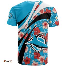 cronulla sutherland sharks t shirt hibiscus sport style nrl