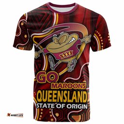 queensland rugby league team t shirt custom queensland maroons rugby ball state of origin t shirt rlt14
