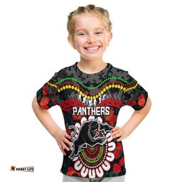 custom personalised panthers rugby anzac t shirt camouflage poppy