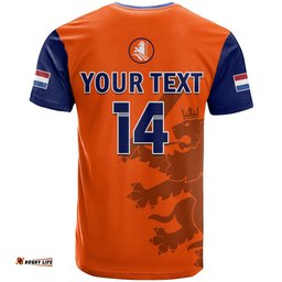 custom text and number netherlands cricket t shirt odi simple orange style